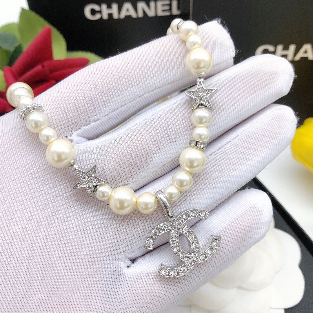 Star Pendant Necklace in Silver-Tone front product view