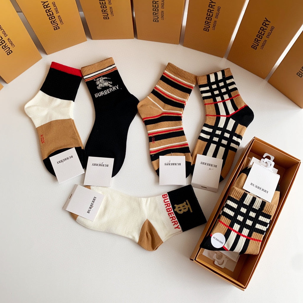 Burberry Crew Socks - 5-Pair Pack