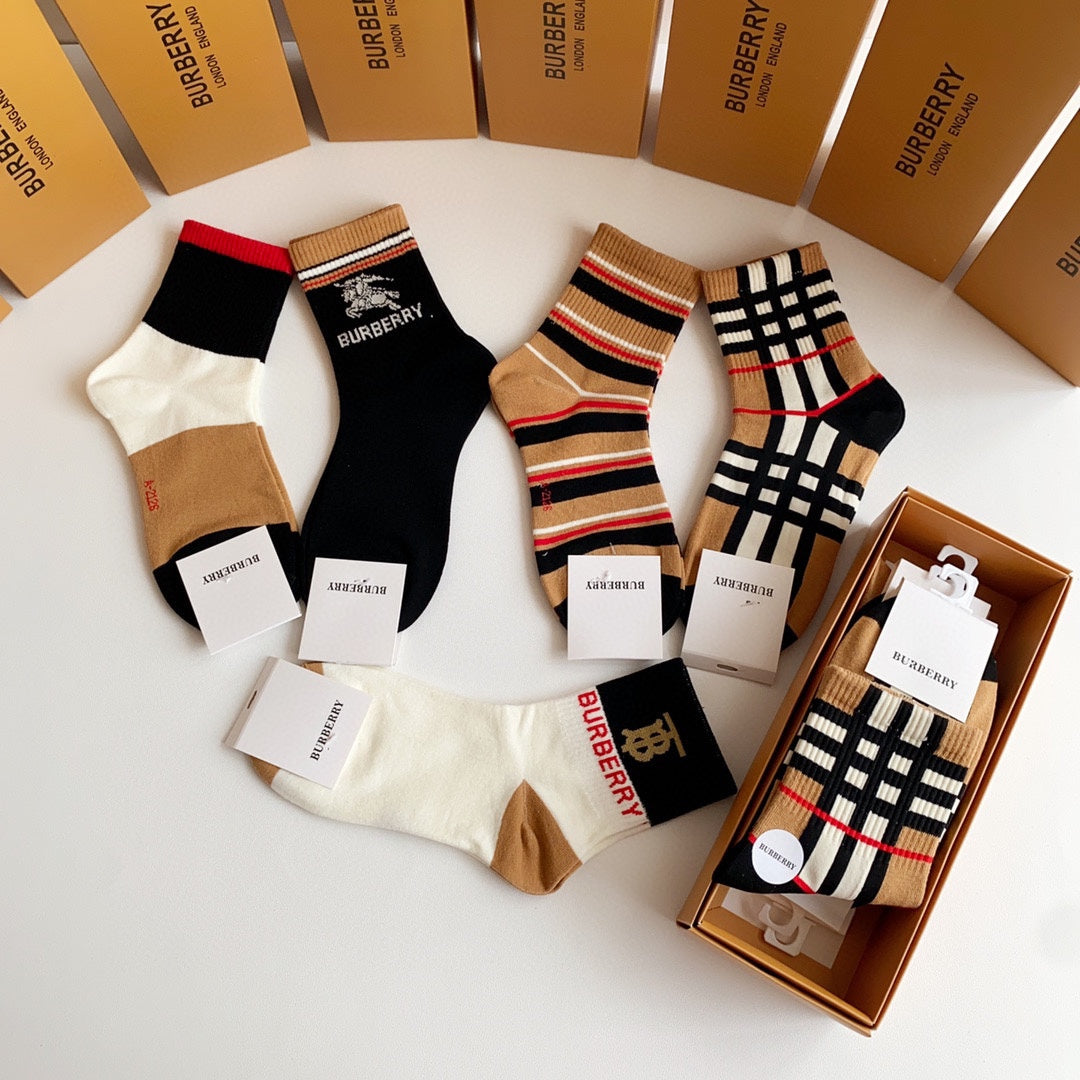 Burberry Crew Socks - 5-Pair Pack