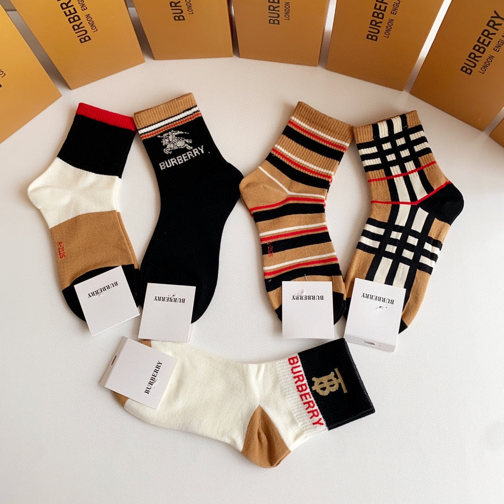 Burberry Crew Socks - 5-Pair Pack