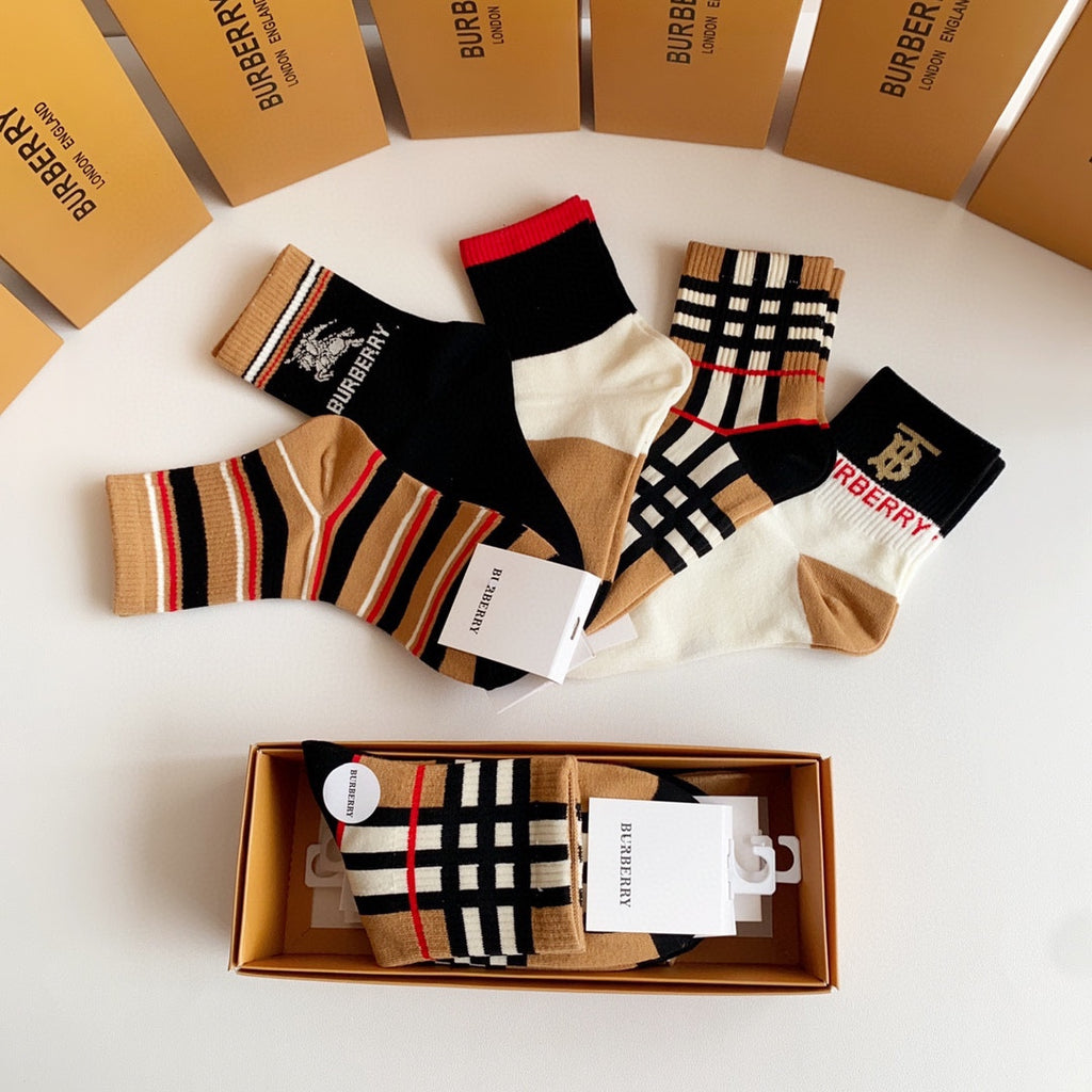 Burberry Crew Socks - 5-Pair Pack