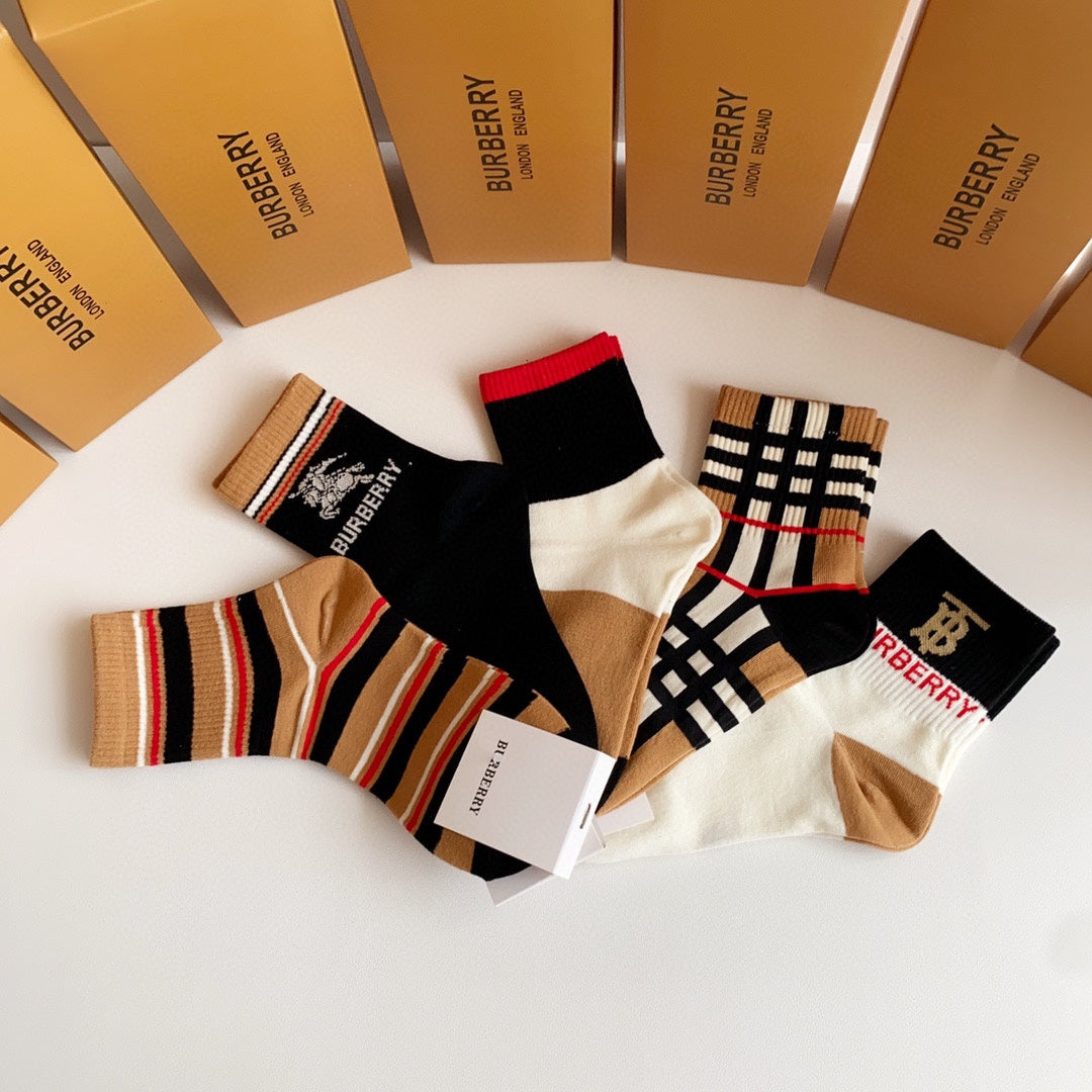 Burberry Crew Socks - 5-Pair Pack