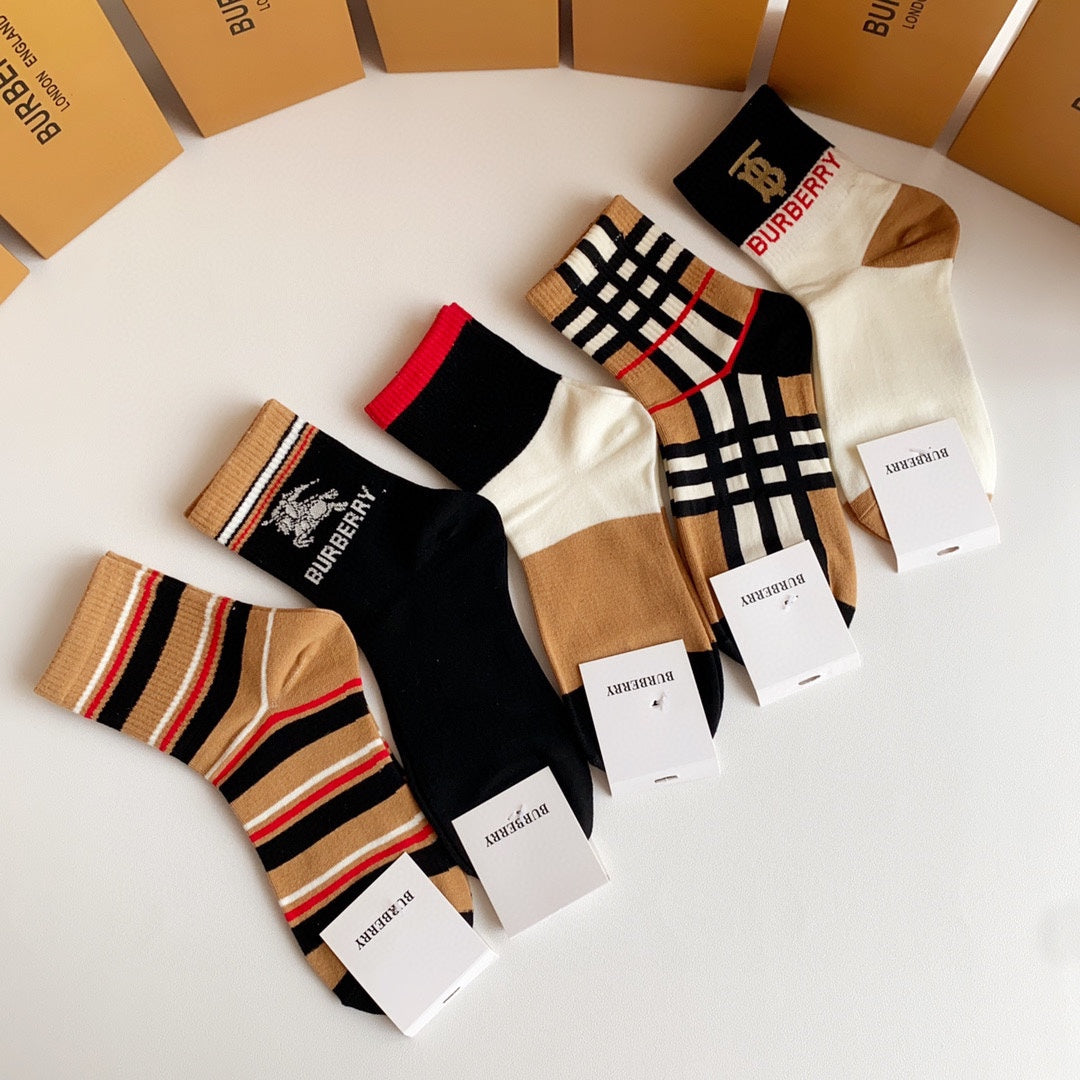 Burberry Crew Socks - 5-Pair Pack