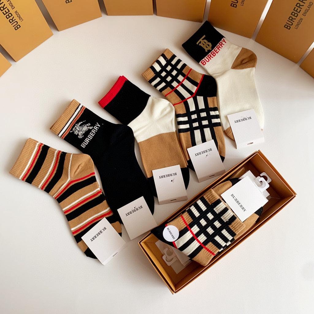 Burberry Crew Socks - 5-Pair Pack
