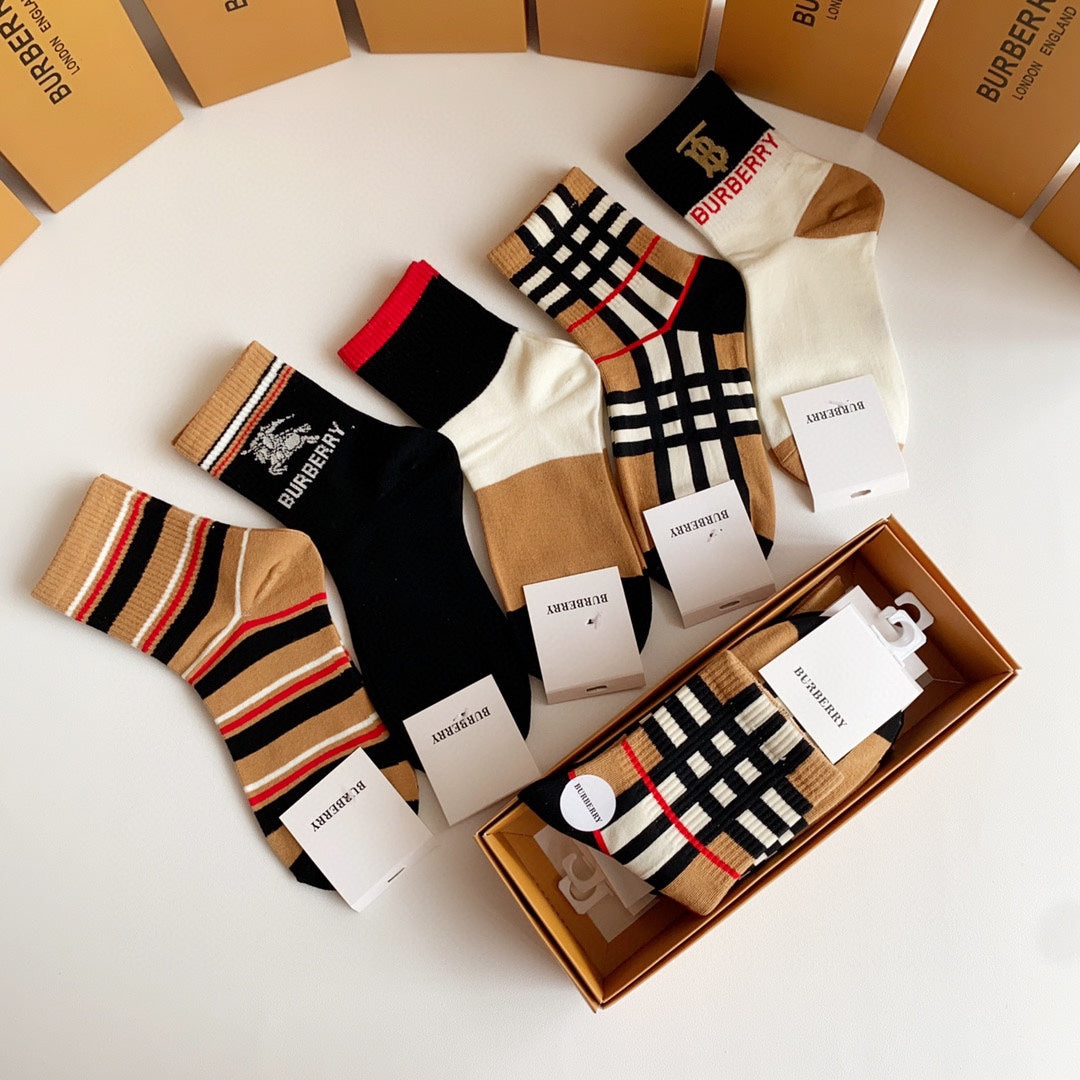 Burberry Crew Socks - 5-Pair Pack