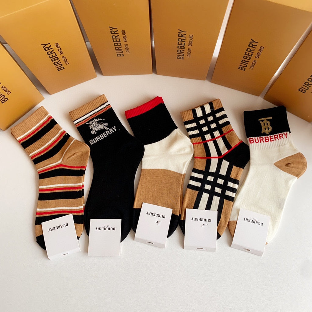 Burberry Crew Socks - 5-Pair Pack