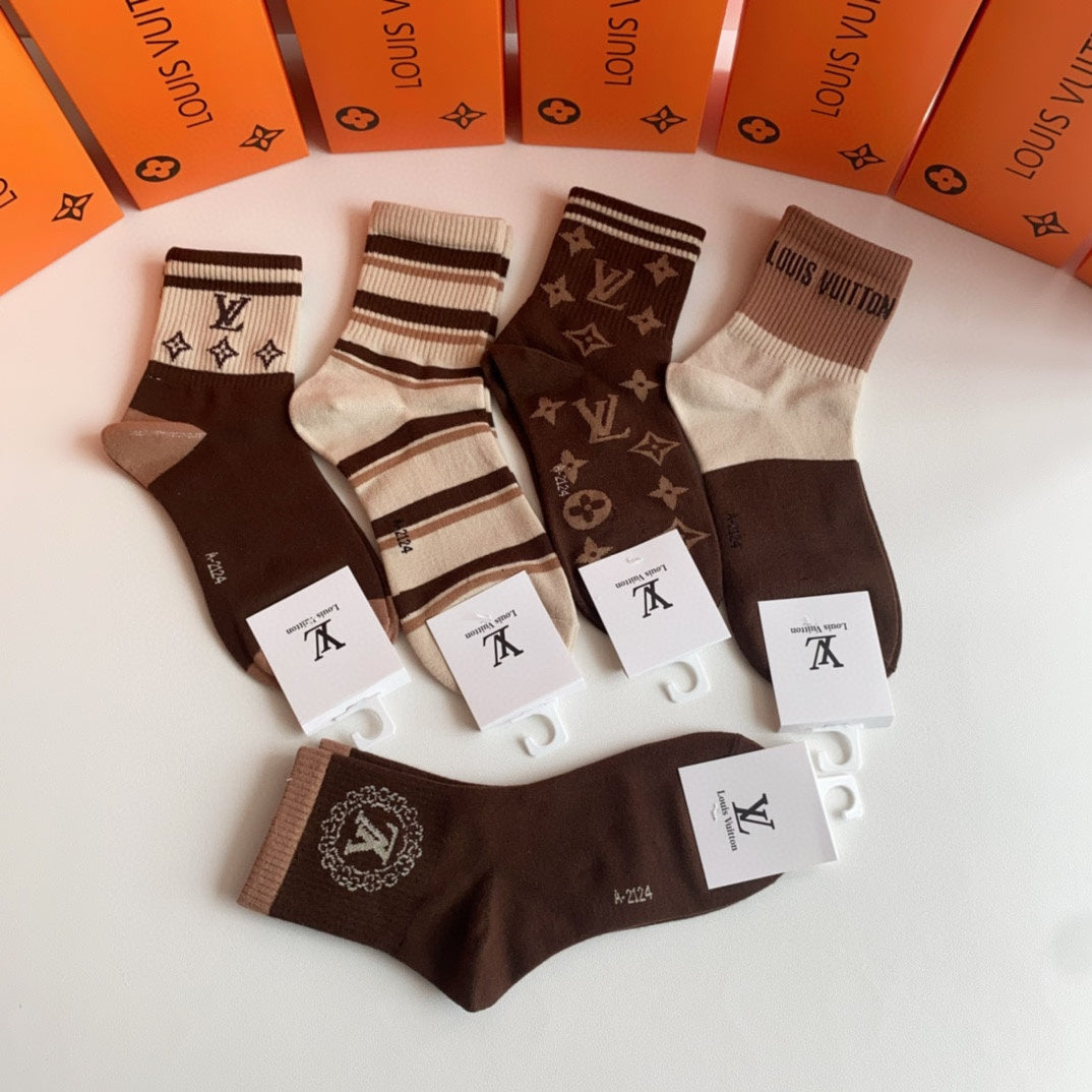 Louis Vuitton Crew Socks - 5-Pair Pack