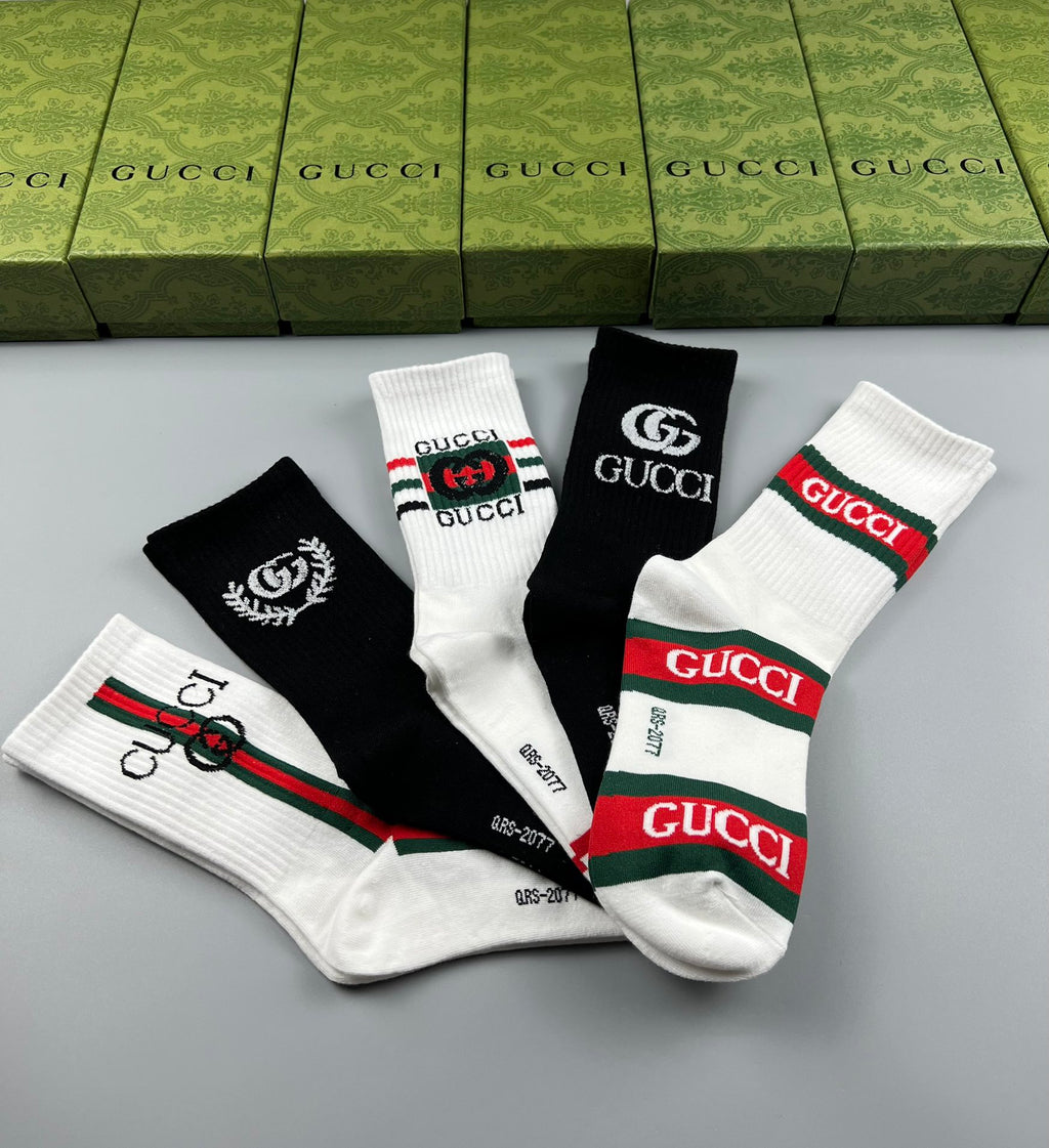 Gucci Cotton Crew Socks - 5-Pair Pack