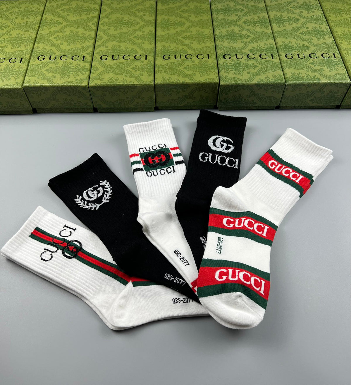 Gucci Cotton Crew Socks - 5-Pair Pack
