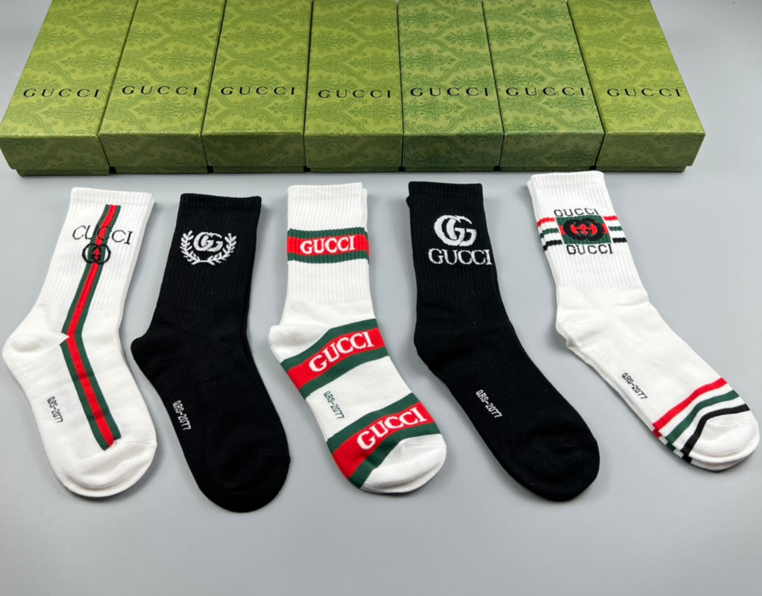 Gucci Cotton Crew Socks - 5-Pair Pack