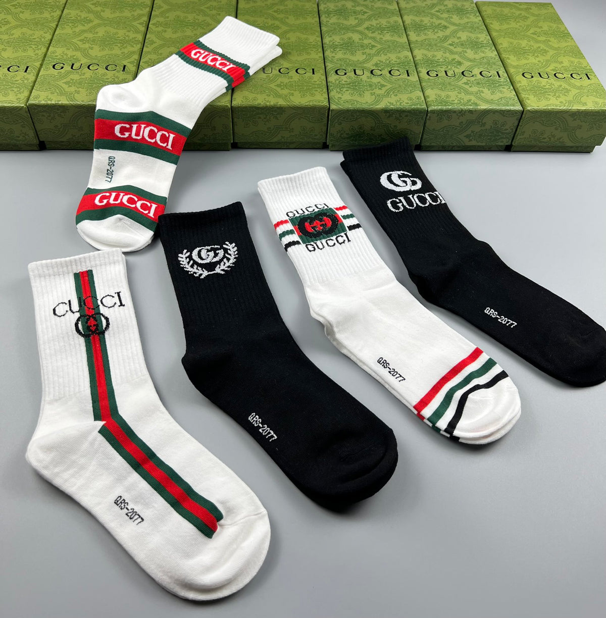 Gucci Cotton Crew Socks - 5-Pair Pack