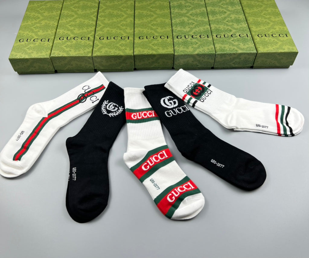 Gucci Cotton Crew Socks - 5-Pair Pack