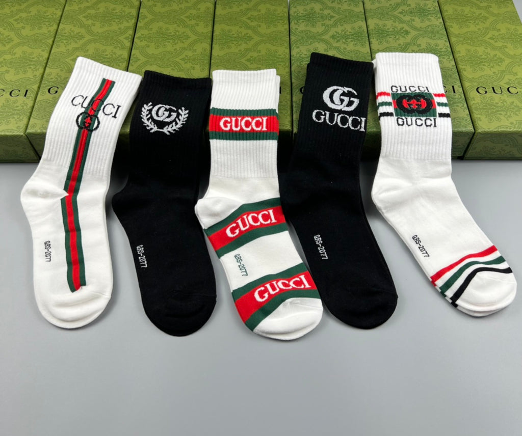 Gucci Cotton Crew Socks - 5-Pair Pack