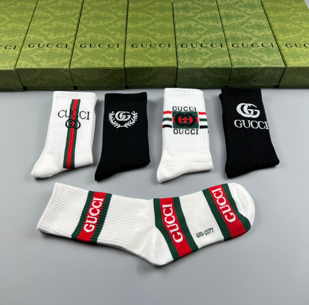 Gucci Mixed Logo Crew Socks - Box of 5 Pairs