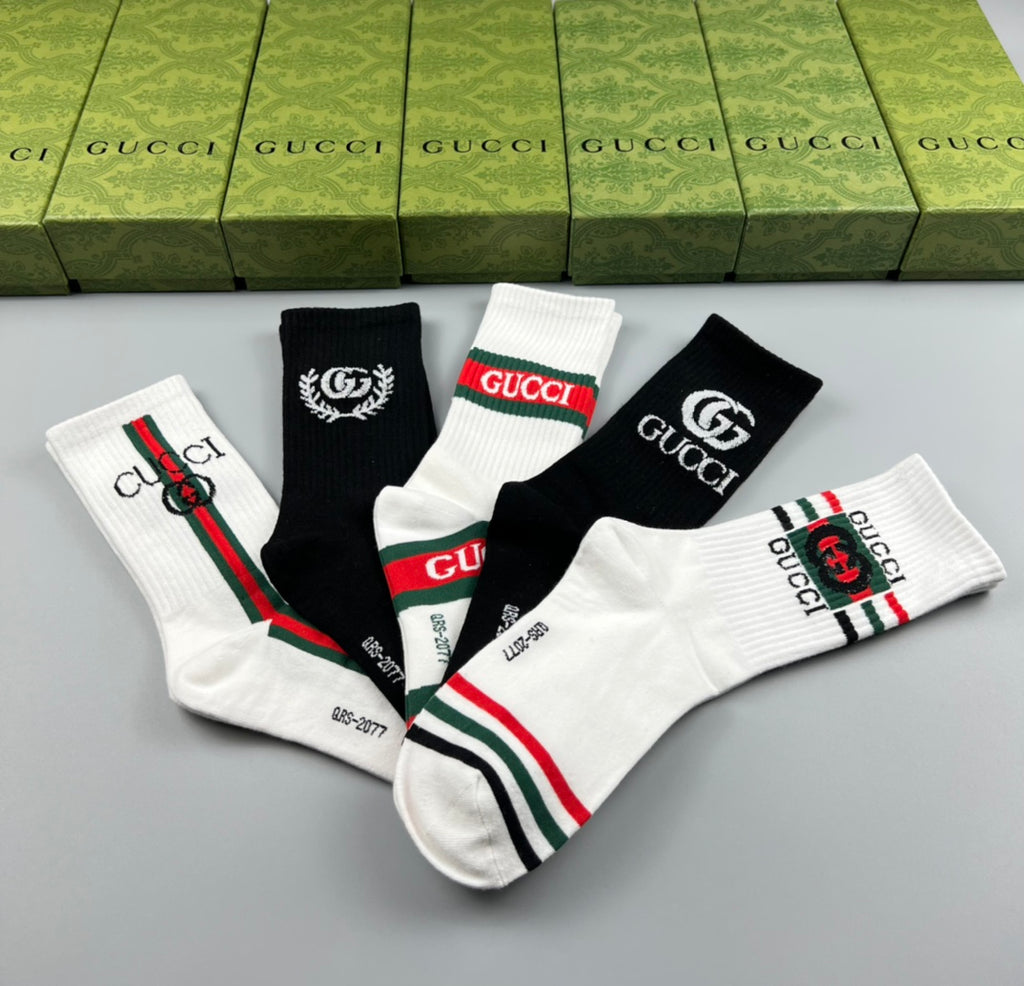 Gucci Cotton Crew Socks - 5-Pair Pack