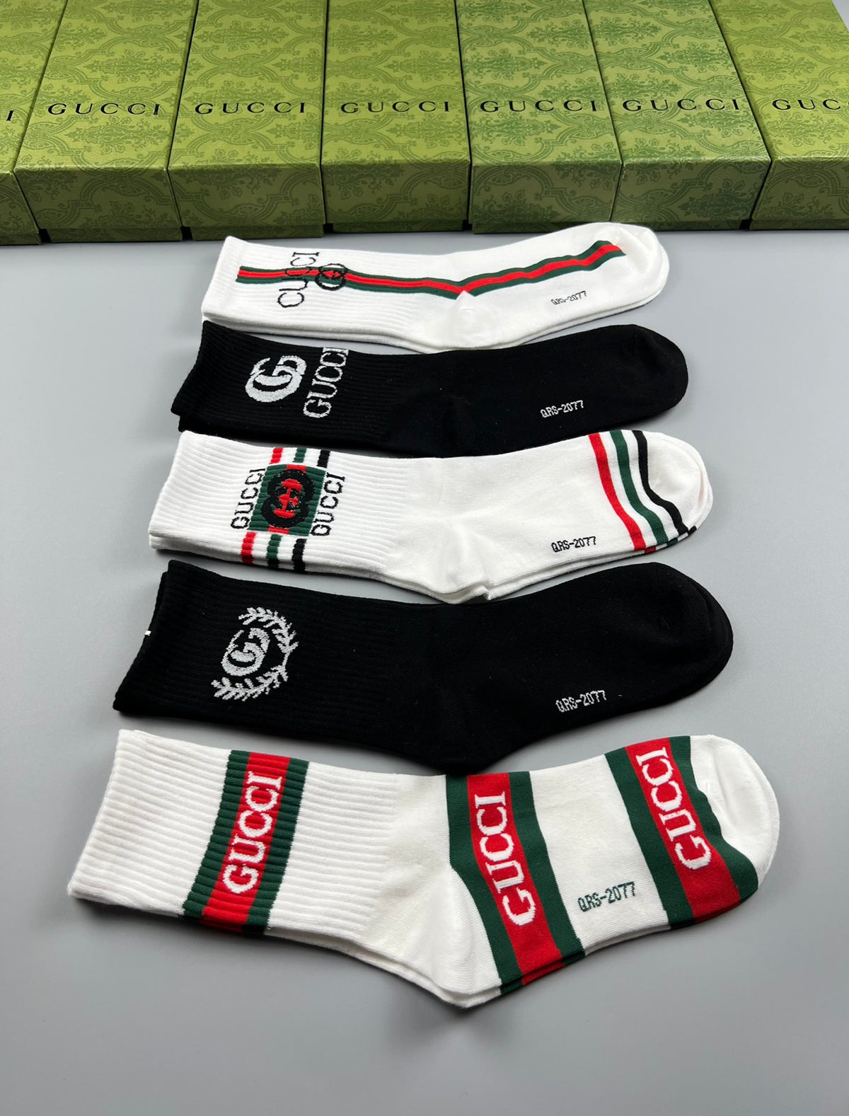 Gucci Cotton Crew Socks - 5-Pair Pack