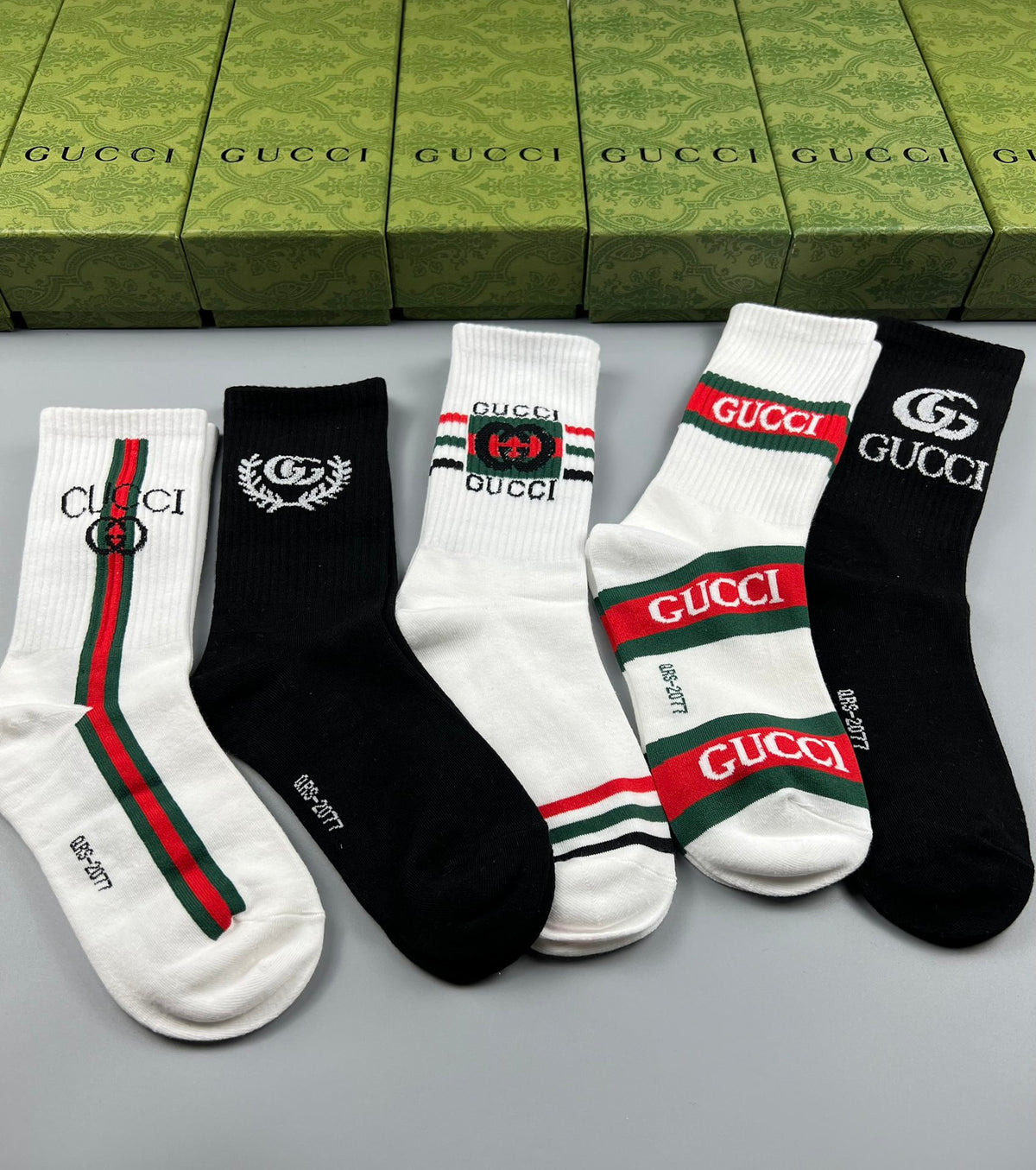 Gucci Cotton Crew Socks - 5-Pair Pack