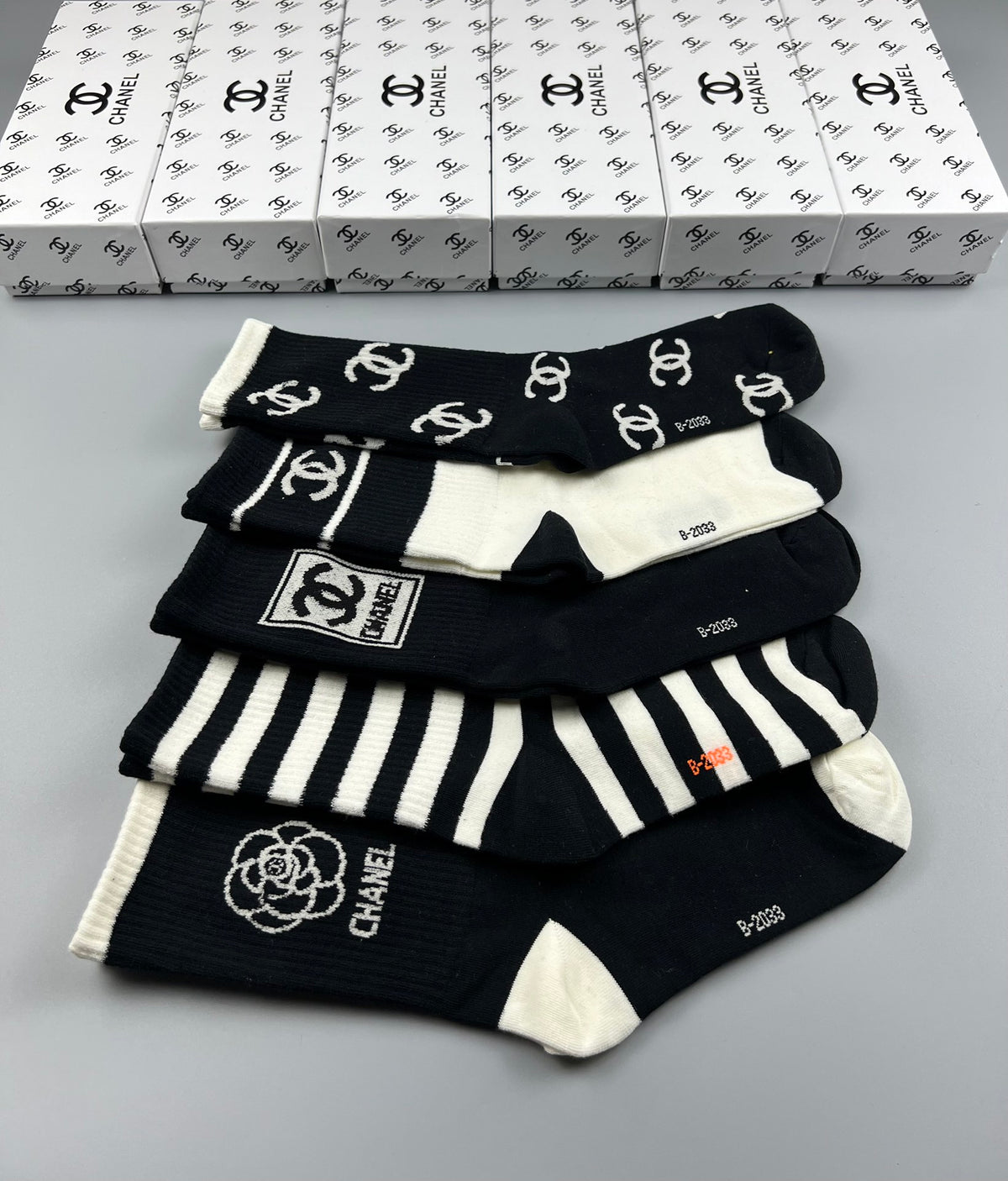 Chanel Cotton Crew Socks - 5-Pair Pack