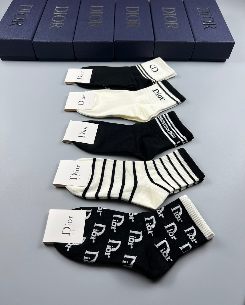 Dior Cotton Crew Socks - 5-Pair Pack