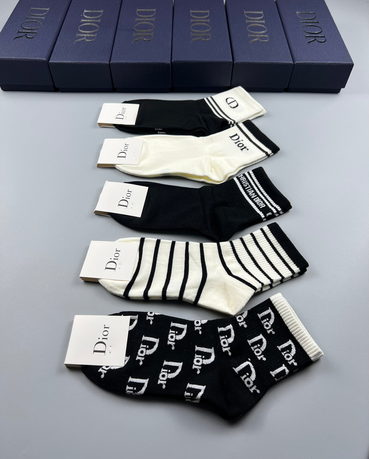 Dior Cotton Crew Socks - 5-Pair Pack