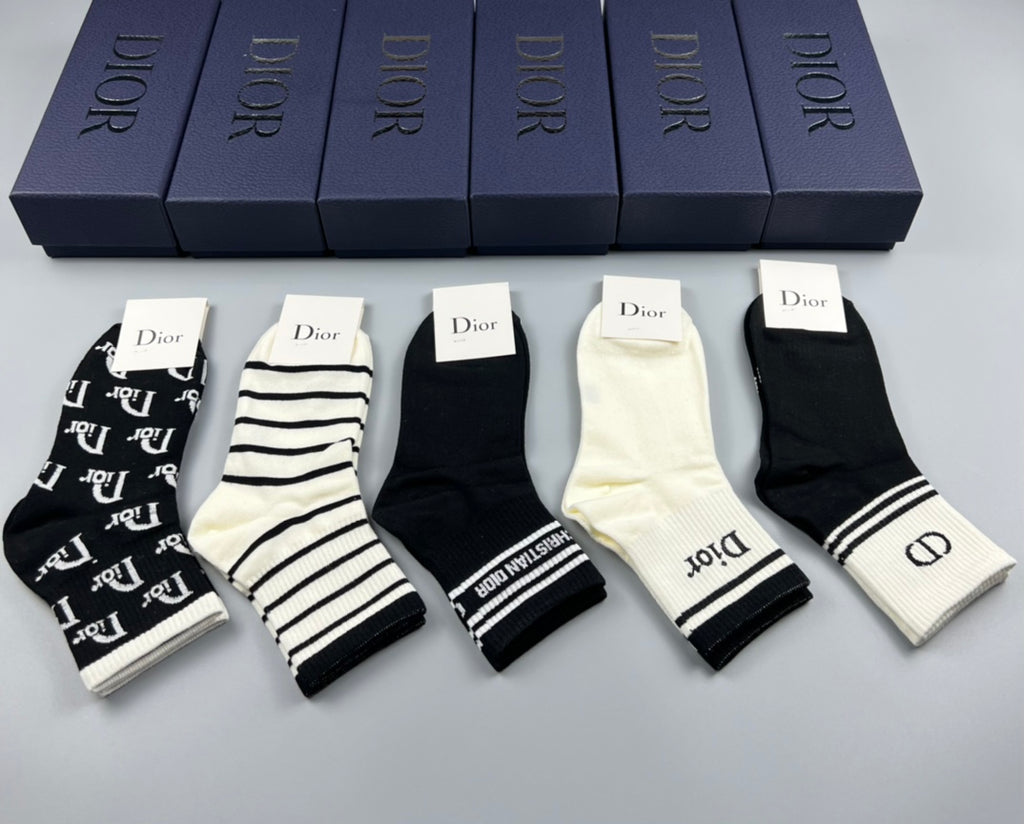 Dior Cotton Crew Socks - 5-Pair Pack