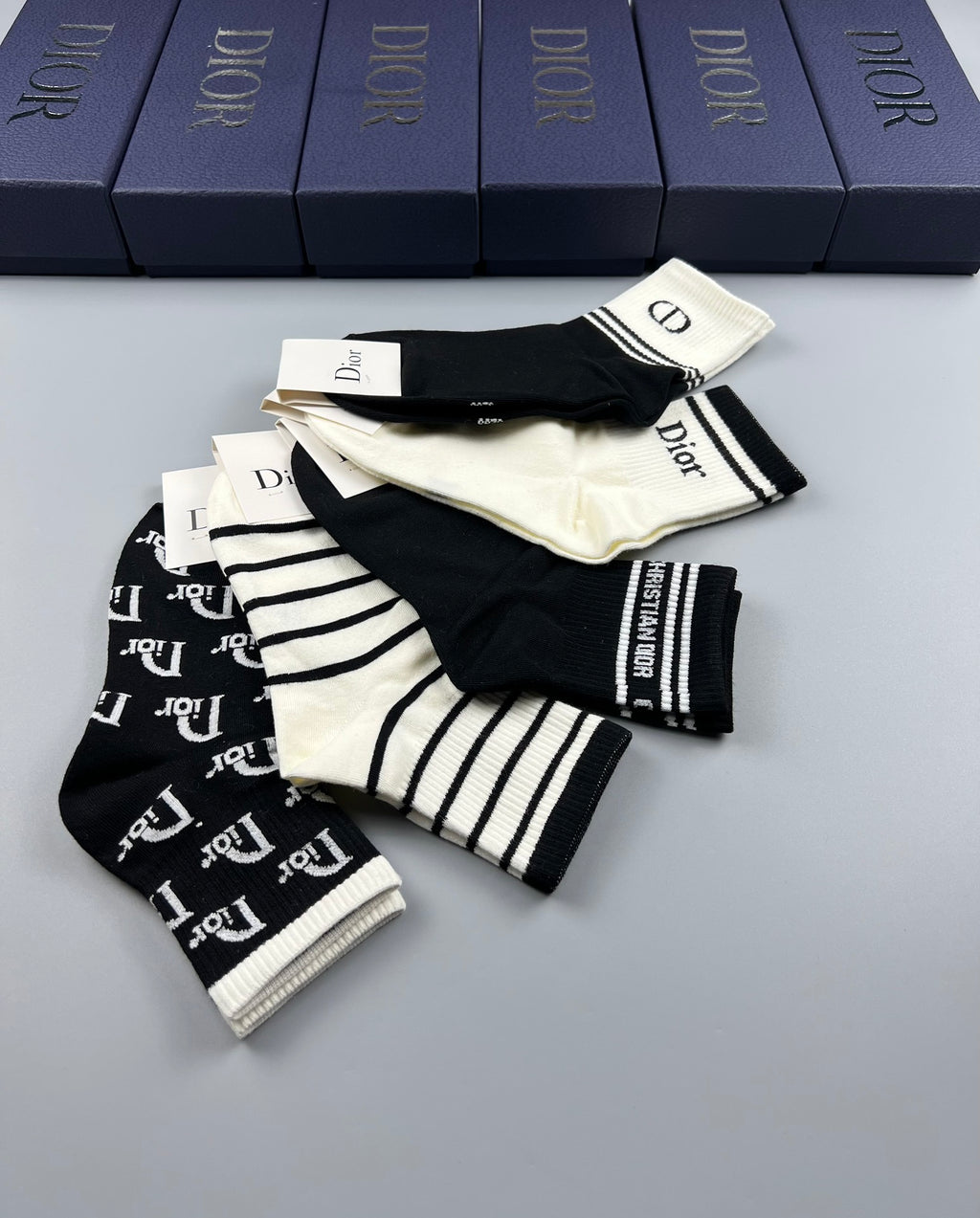 Dior Cotton Crew Socks - 5-Pair Pack