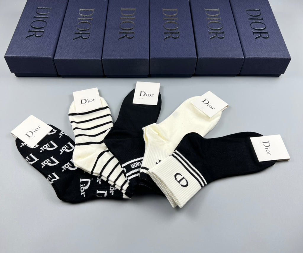 Dior Cotton Crew Socks - 5-Pair Pack