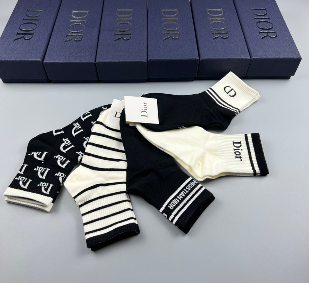 Dior Cotton Crew Socks - 5-Pair Pack