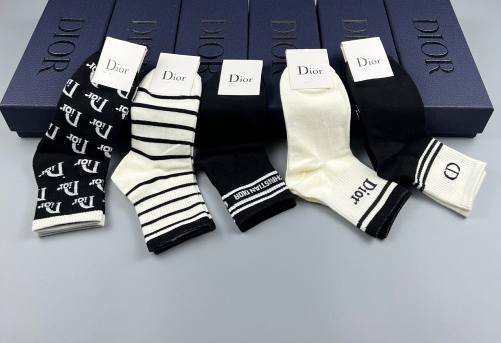 Dior Cotton Crew Socks - 5-Pair Pack