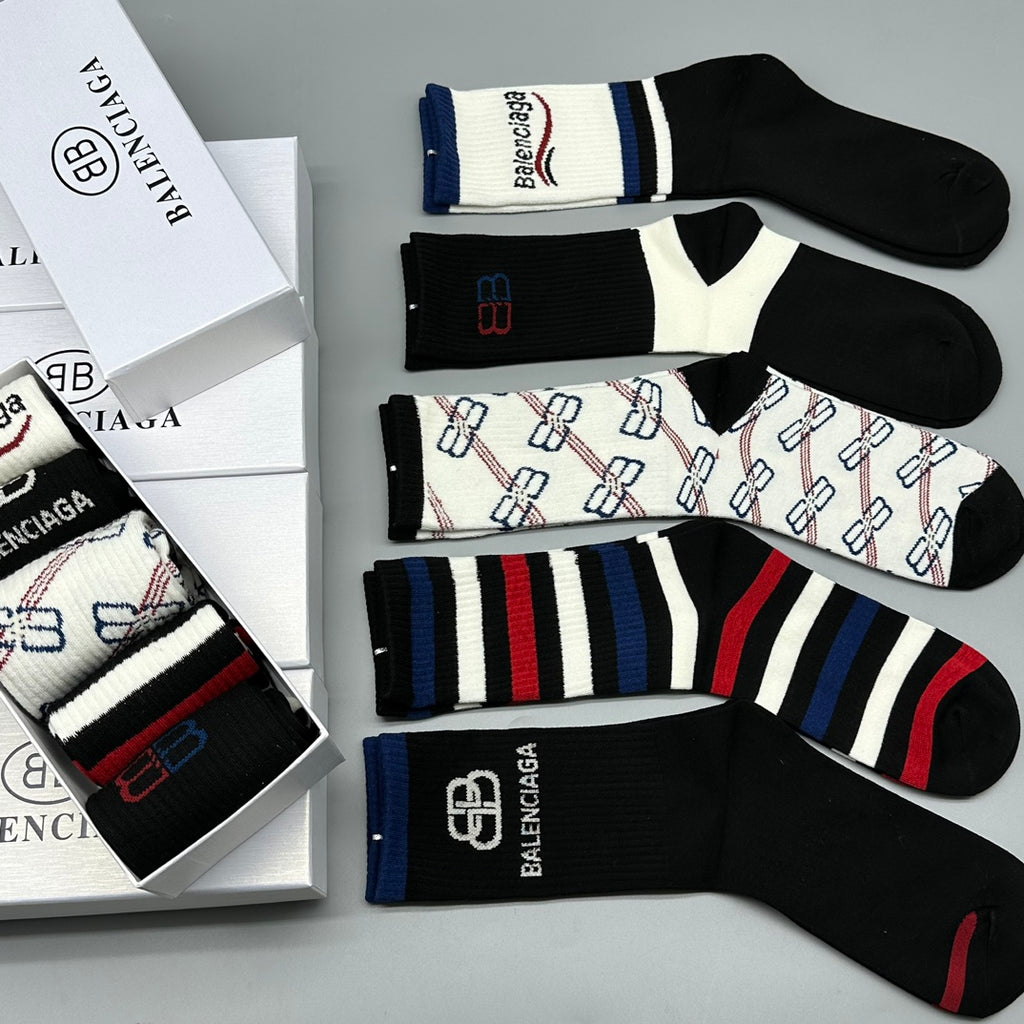Balenciaga Crew Socks - 5-Pair Pack