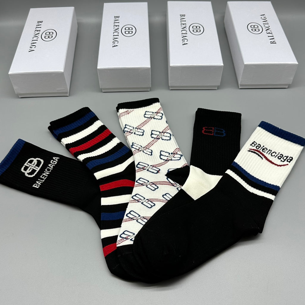 Balenciaga Crew Socks - 5-Pair Pack