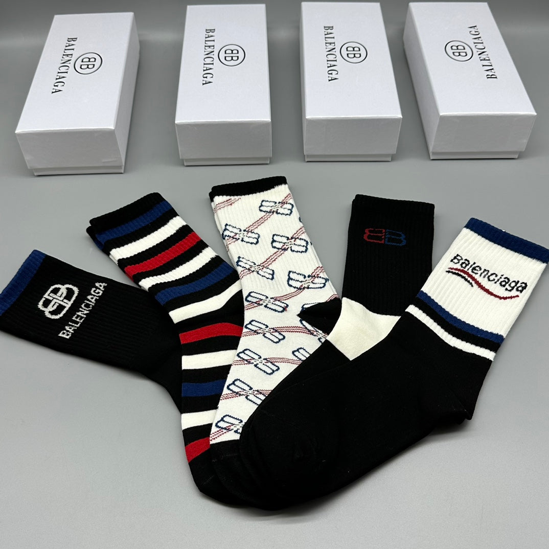 Balenciaga Crew Socks - 5-Pair Pack