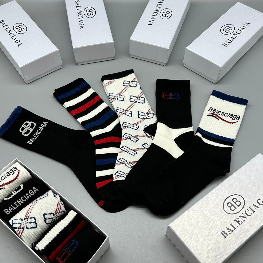 Balenciaga Crew Socks - 5-Pair Pack