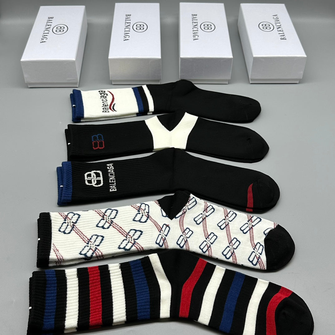 Balenciaga Crew Socks - 5-Pair Pack