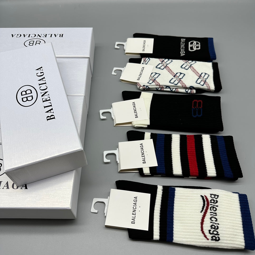 Balenciaga Crew Socks - 5-Pair Pack