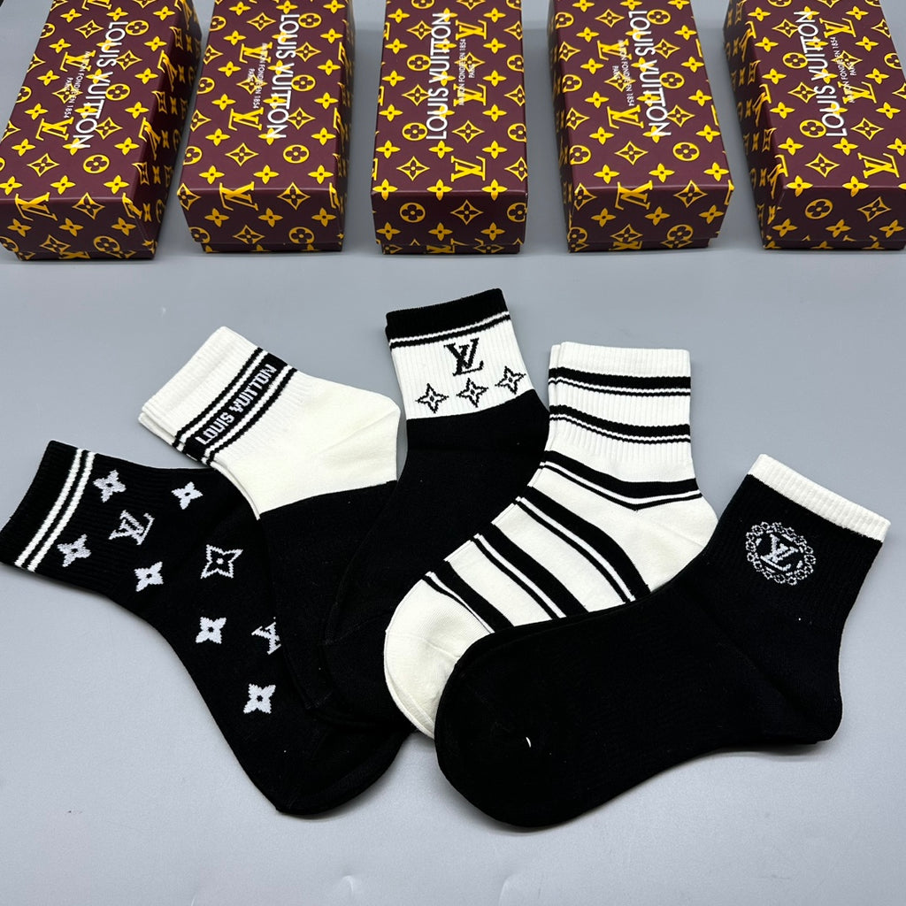 Unbranded Graphic Crew Socks - 5-Pair Box