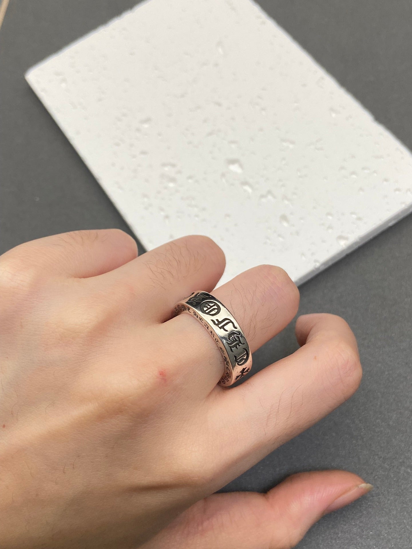 Cross Statement Ring in Metal-Tone – Design 17 detail view