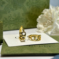 Letter Emblem Statement Earrings in Polished Metal-Tone main product view