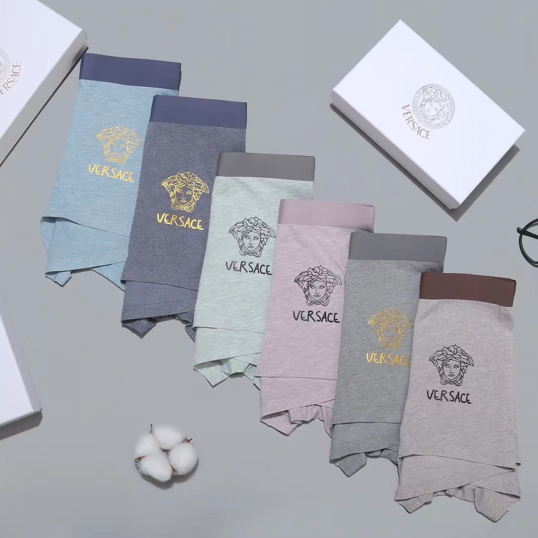 Versace Clean Logo Waistbands Men's Boxer Briefs - 3-Piece Box
