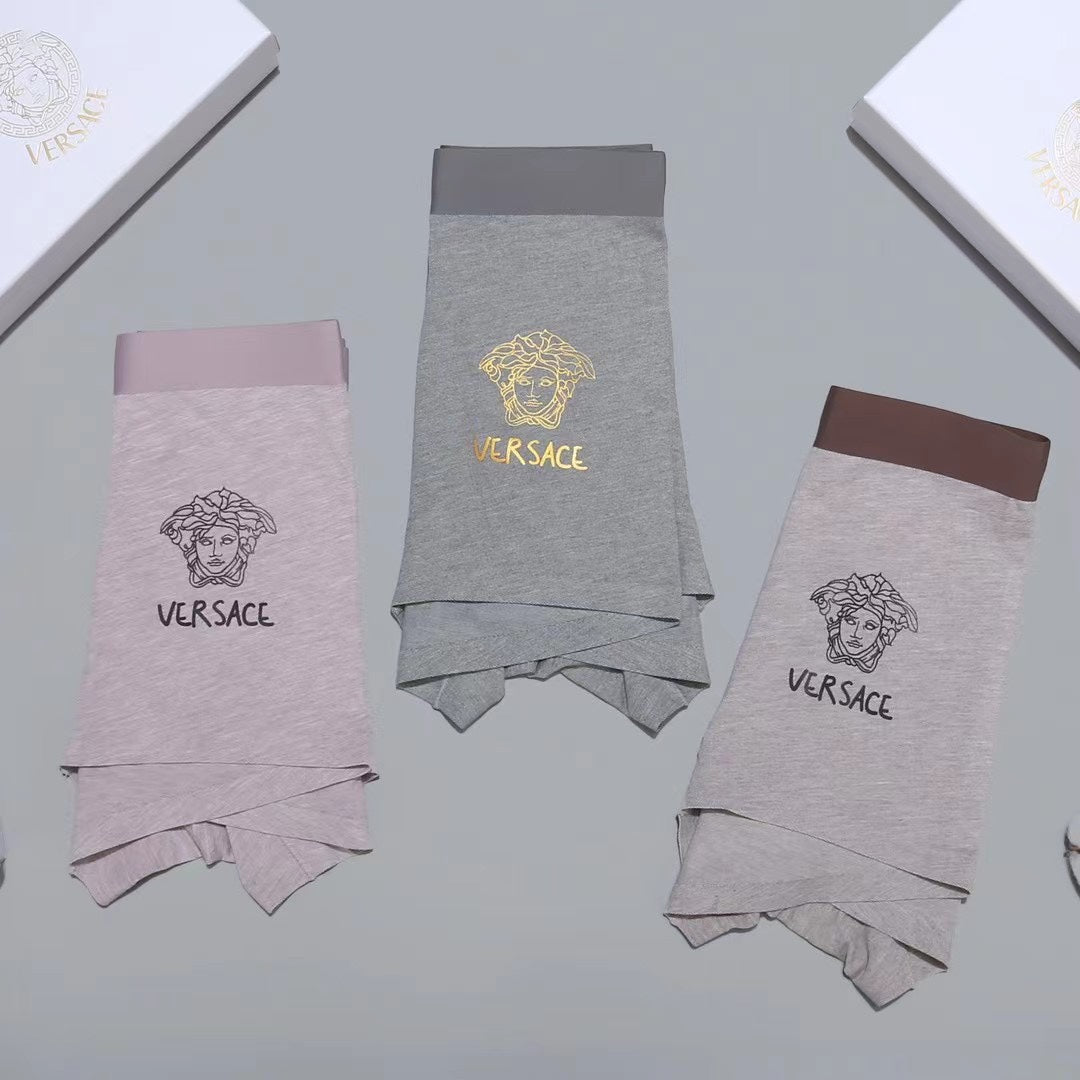 Versace Gold-Tone Medallion Details Men's Boxer Briefs - 3-Piece Box