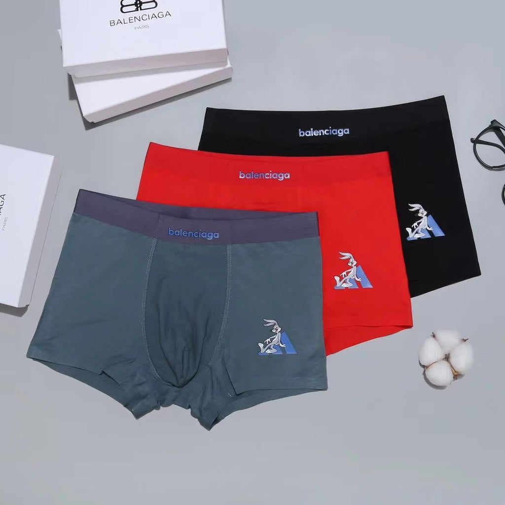 Balenciaga Bird-Style Patch Details Men's Boxer Briefs - 3-Piece Box