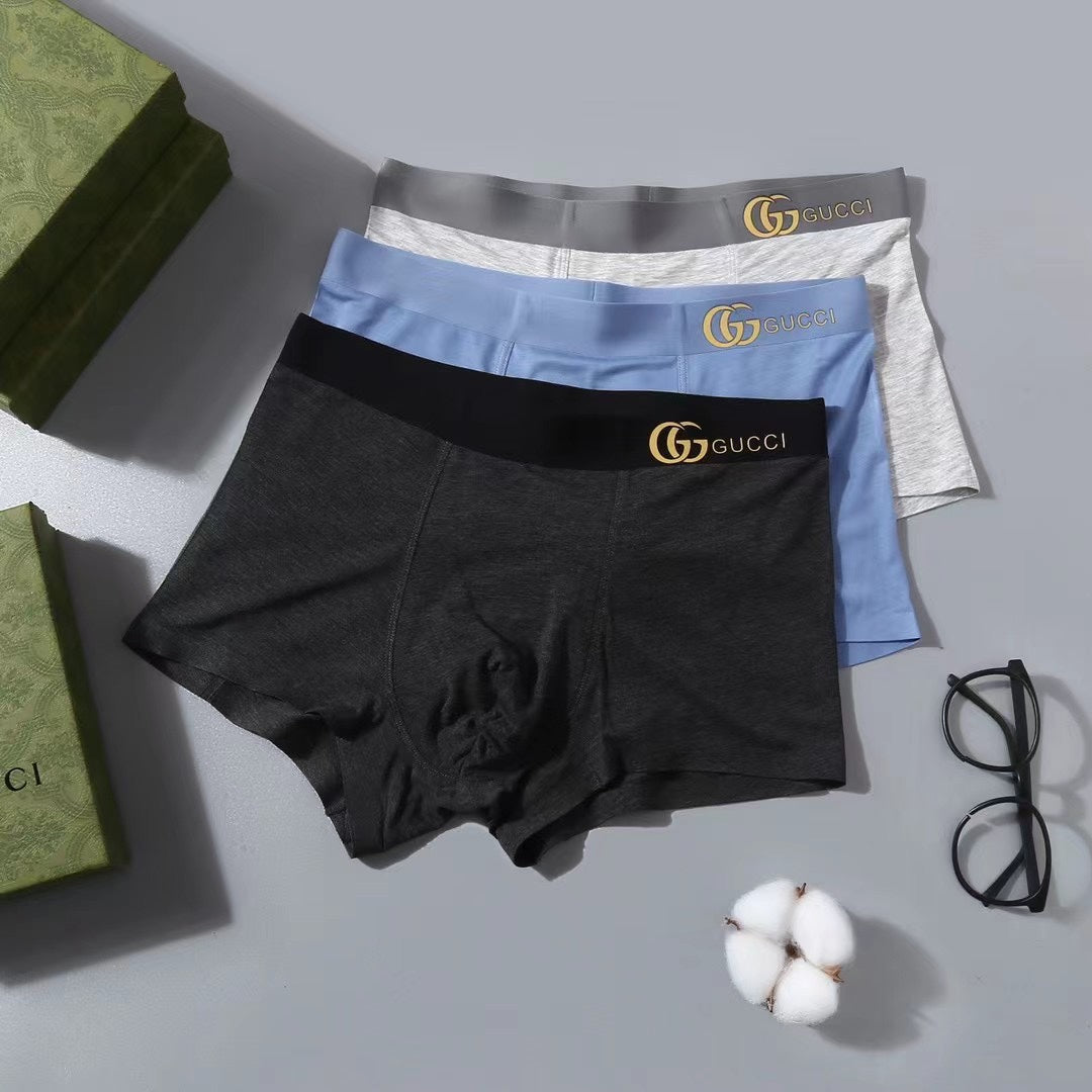 Gucci Gold-Tone Logo Men's Trunk Underwear - 3-Piece Box
