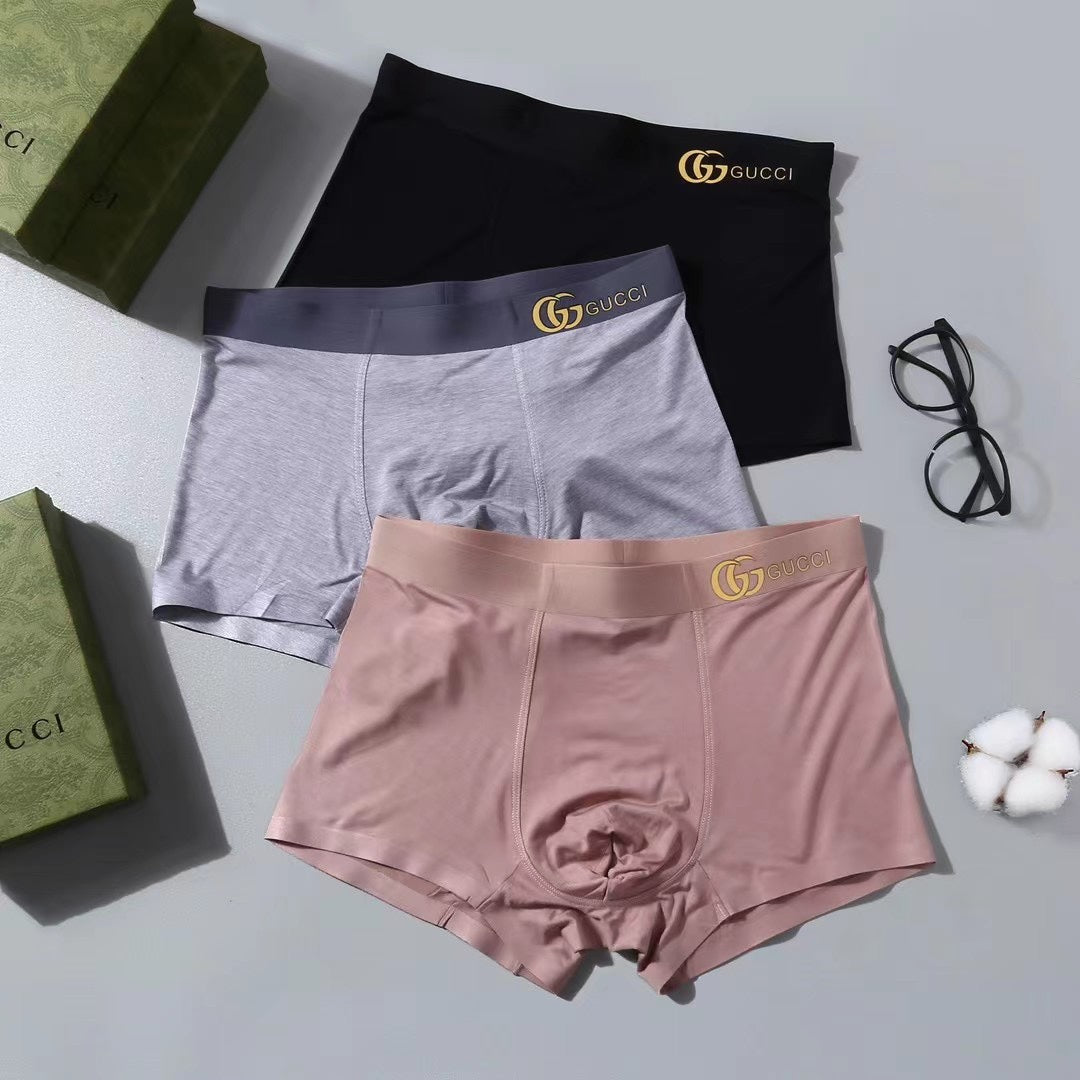 Gucci Gold-Tone Logo Men's Trunk Underwear - 3-Piece Box
