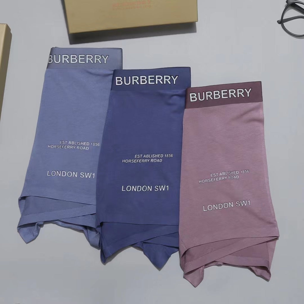Burberry Clean Wordmark Waistbands Men's Boxer Briefs - 3-Piece Box
