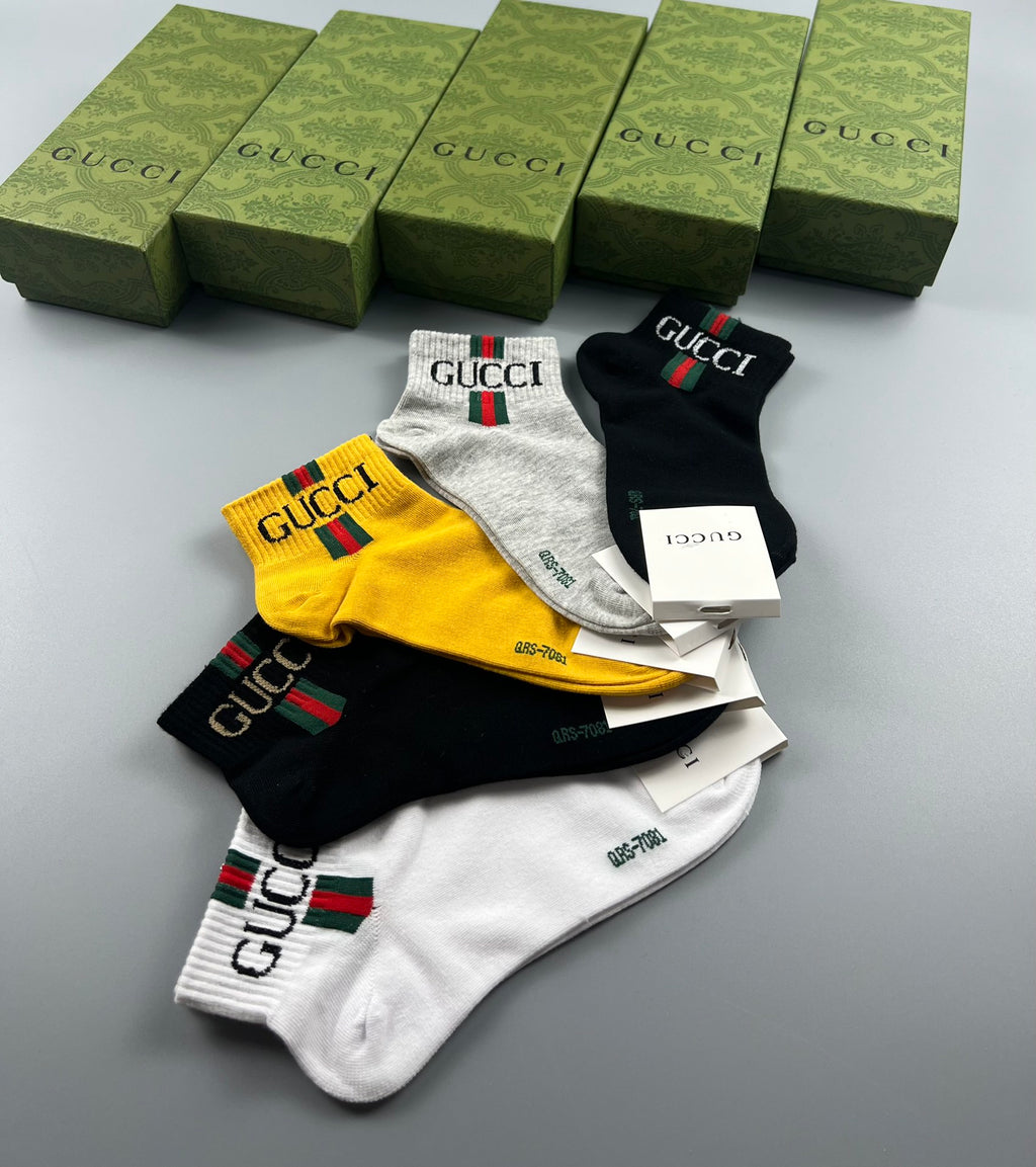 Gucci Color-Pop Logo Crew Socks - Box of 5 Pairs
