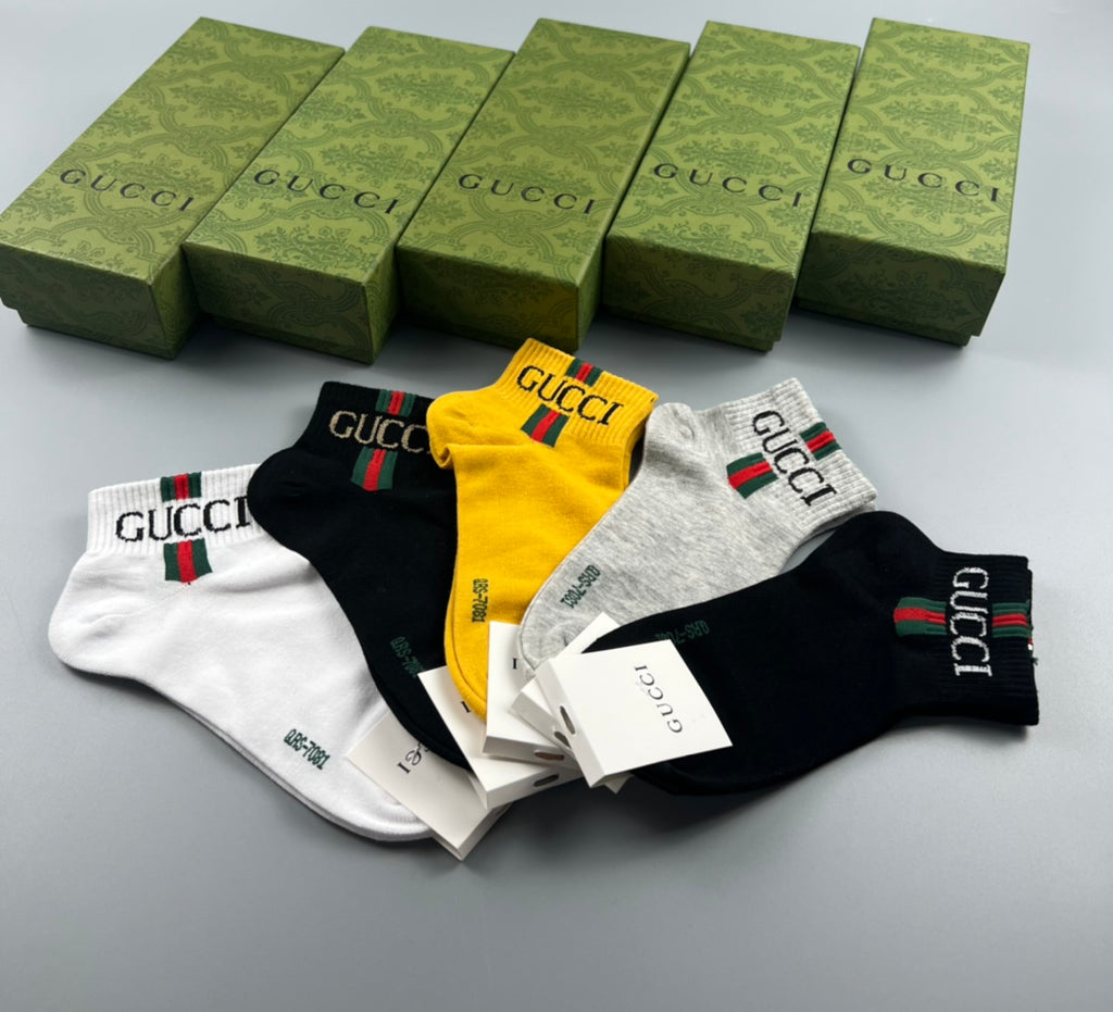 Gucci Color-Pop Logo Crew Socks - Box of 5 Pairs