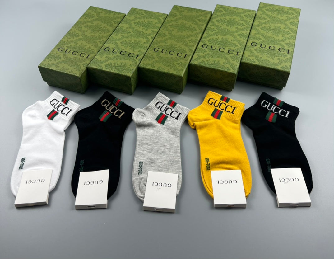 Gucci Color-Pop Logo Crew Socks - Box of 5 Pairs
