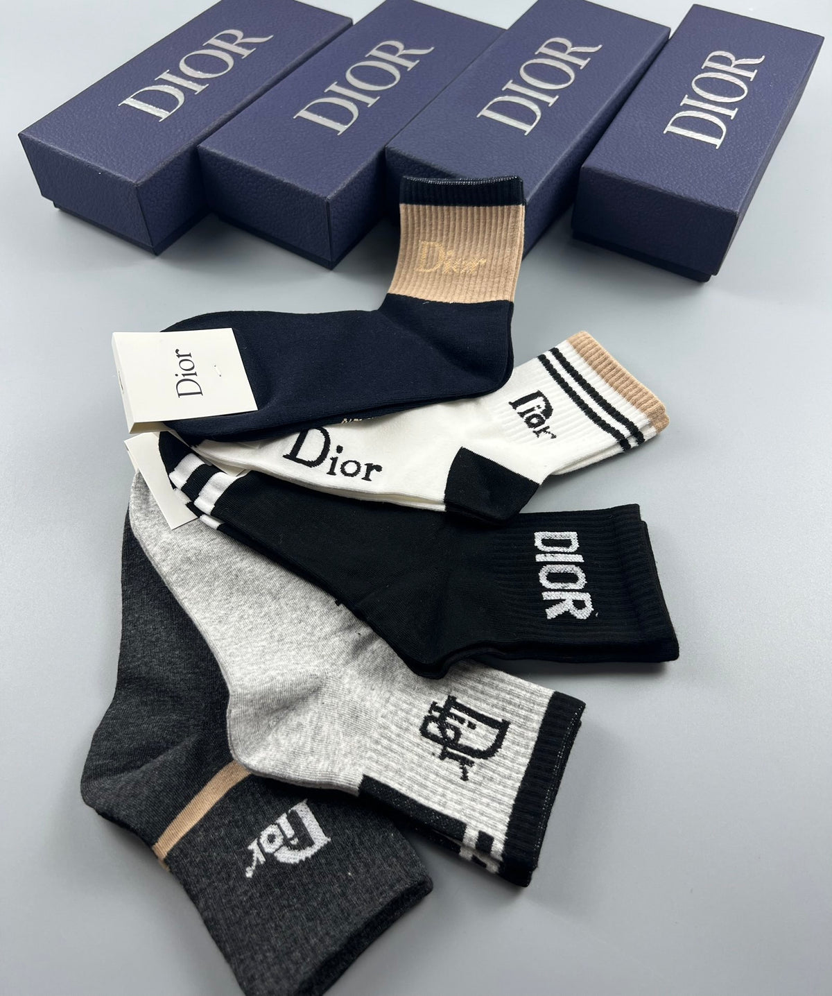Dior Cotton Crew Socks - 5-Pair Pack