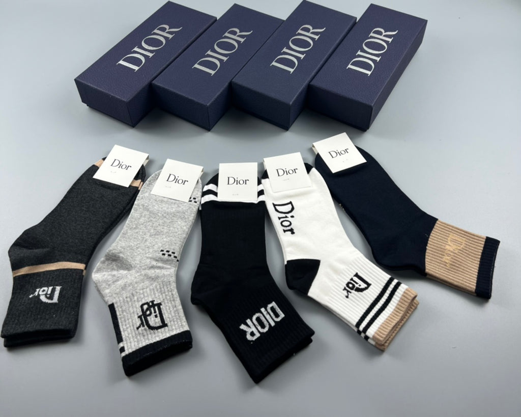 Dior Cotton Crew Socks - 5-Pair Pack