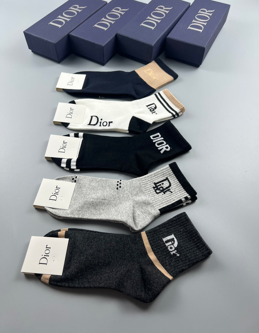 Dior Cotton Crew Socks - 5-Pair Pack